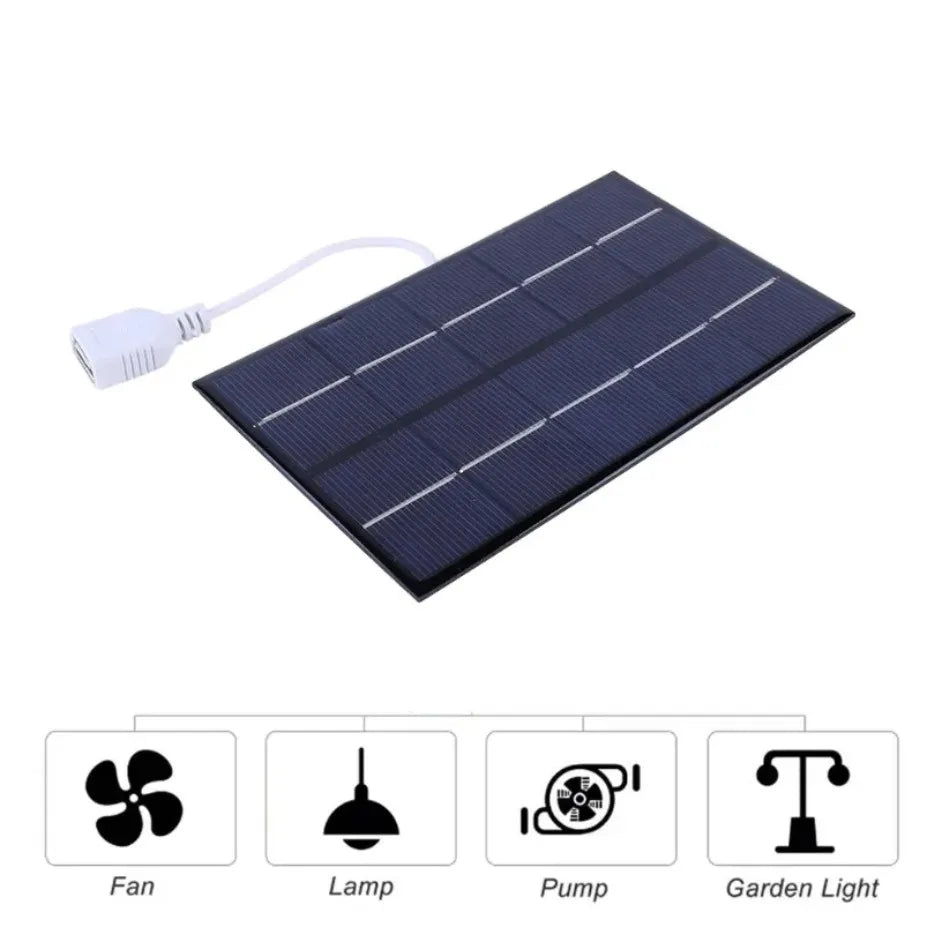 Портативна сонячна панель 5W 5V з USB-зарядкою для смартфонів та павербанків